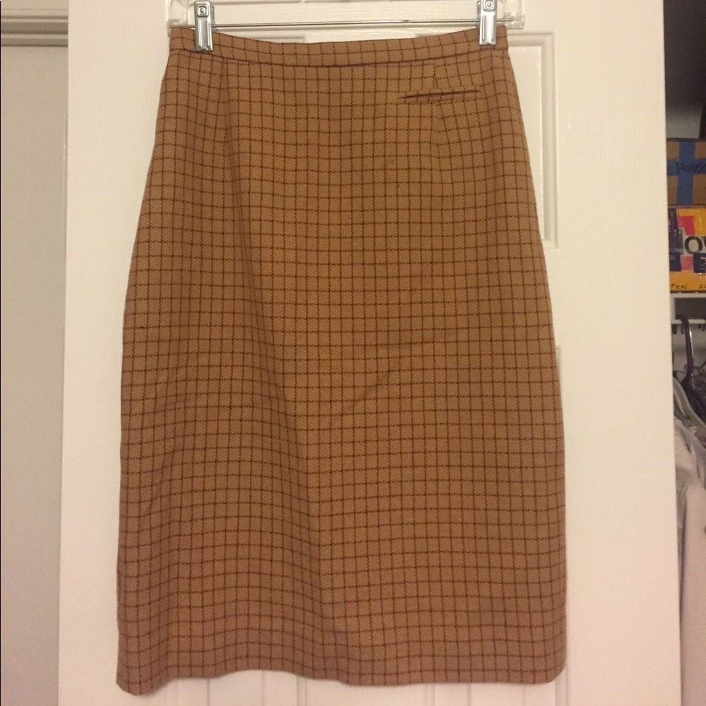 Vintage Wool Burberrys Pencil Skirt