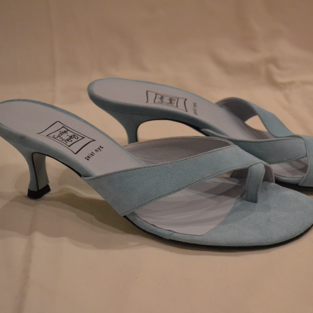 Cynthia Rowley Blue Suede Heel w Italian Leather