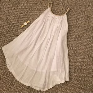 White and Gold Flowy Dress