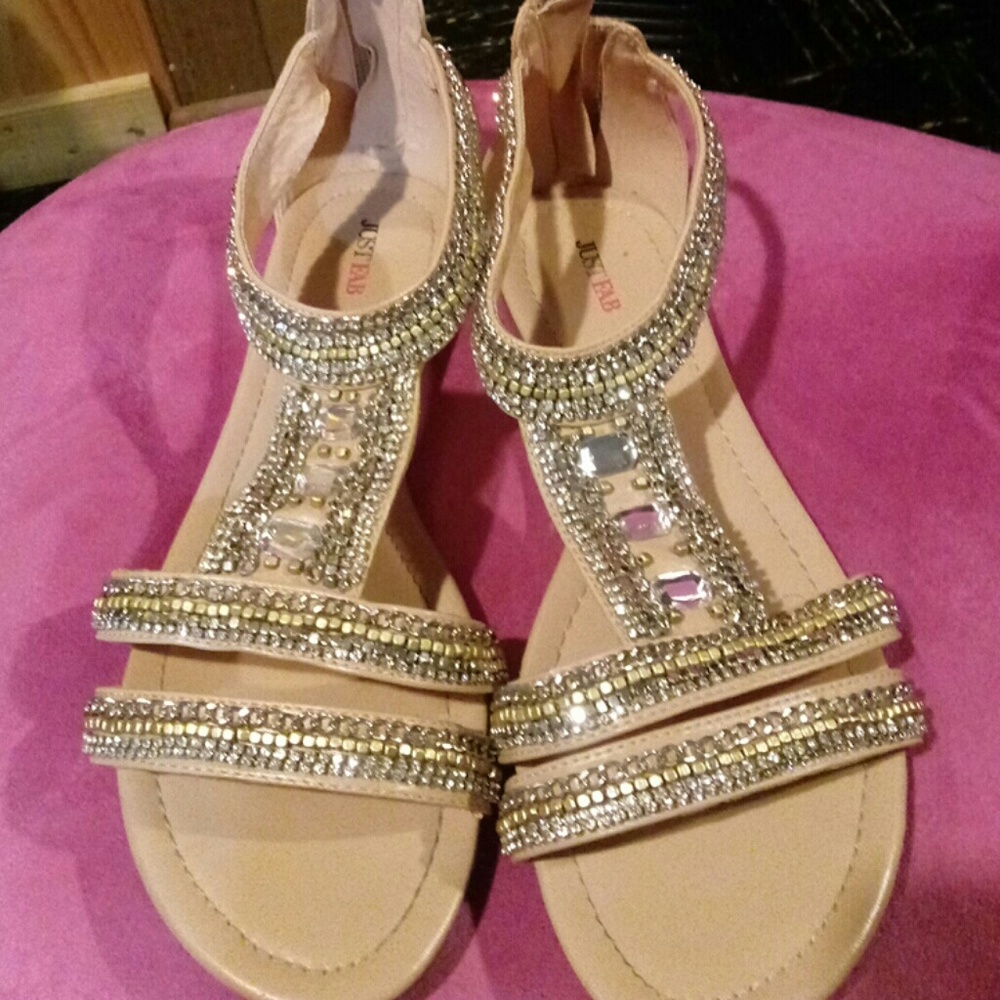 Embellished JustFab Sandals size 8