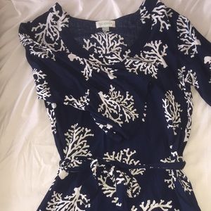 Escapada Beach Dress In Navy Coral Print Size SM