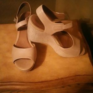 Clarks Artisan Nude Wedges Worn Once