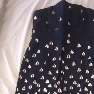 Vineyard Vines Sailboat Print Strapless Dress 4