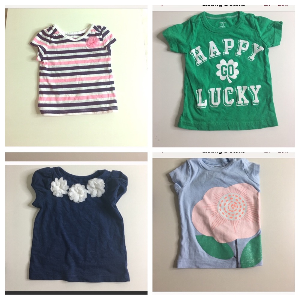 4 Tshirts  12 months girl bundle