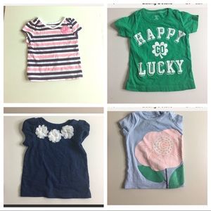 4 Tshirts  12 months girl bundle