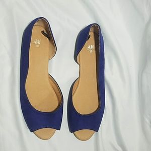 H&M Royal Blue Flats Suede size 8 / 38