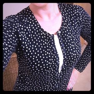 Navy polka dot cardigan