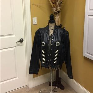 Ladies Leather Biker Jacket