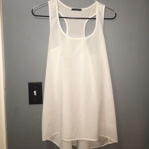 White racerback high/low tank
