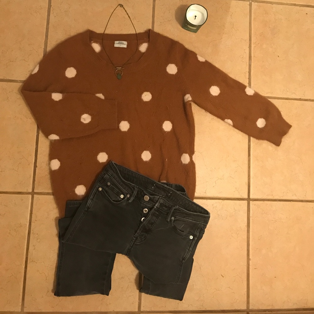Camel Wallace Polka Dot Rabbit Hair Sweater