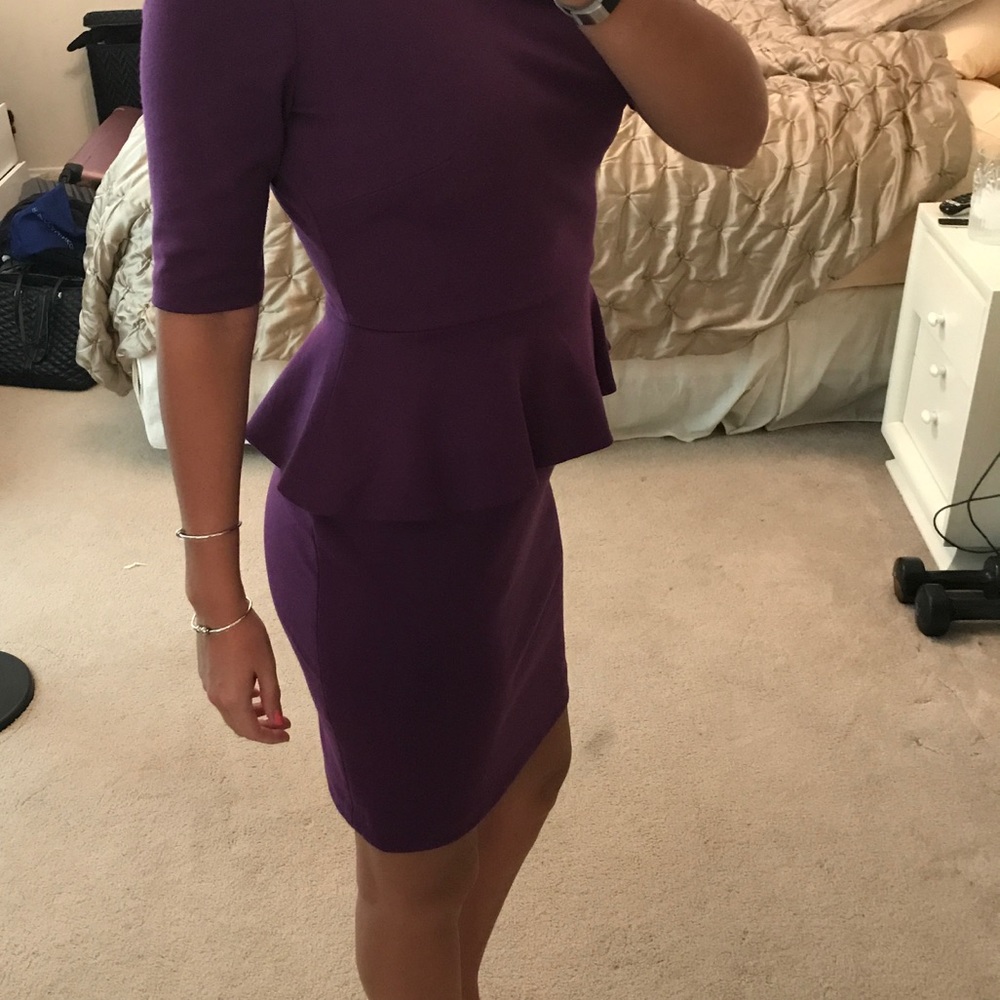 Eci New York purple peplum business dress