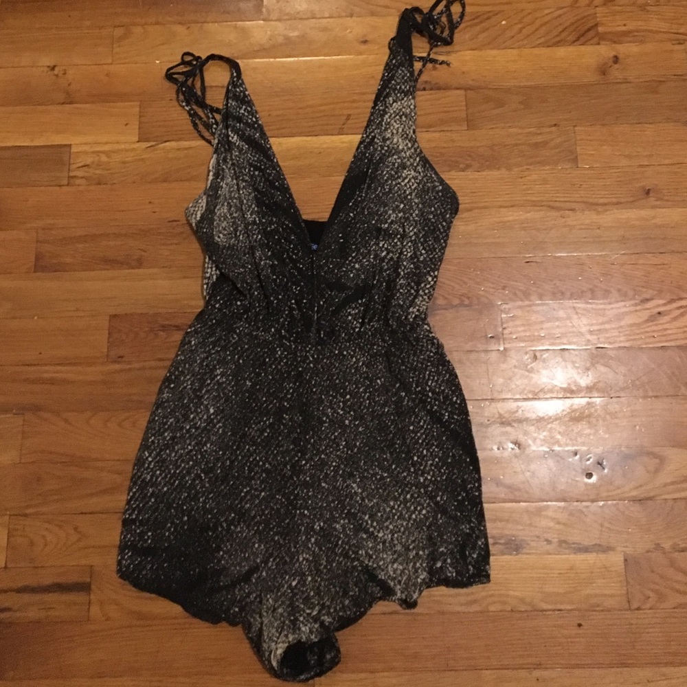 Blue Life romper- black with gold speckles
