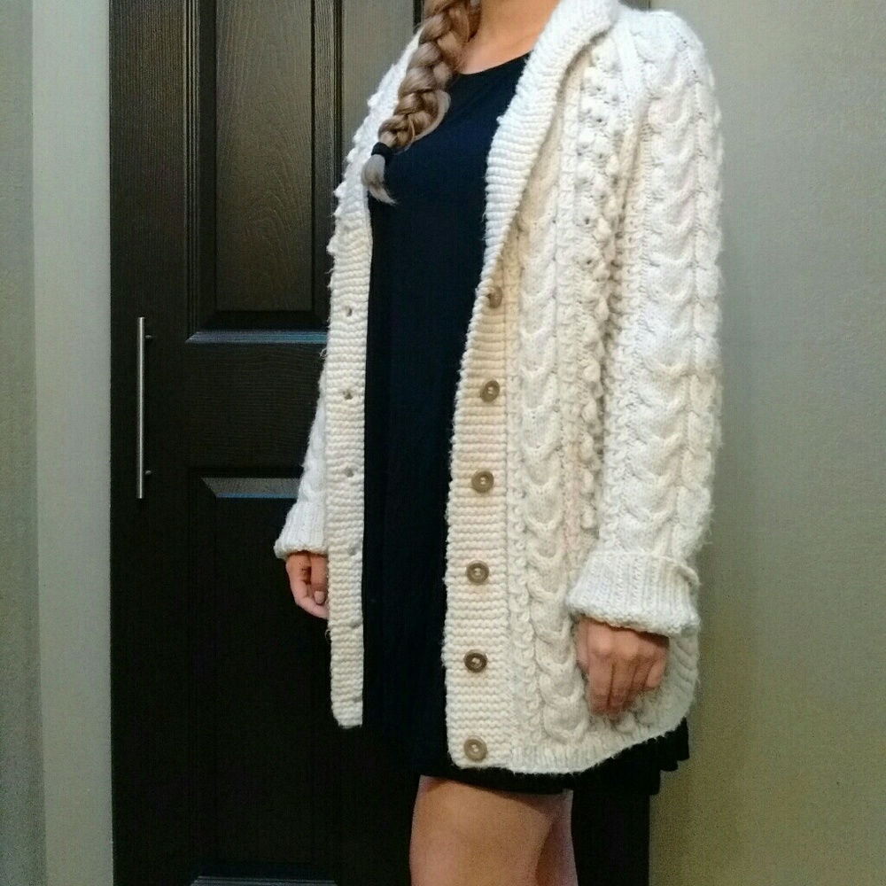 Oversized Wool Cardigan Sweater