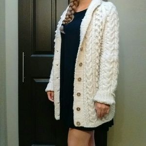 Oversized Wool Cardigan Sweater