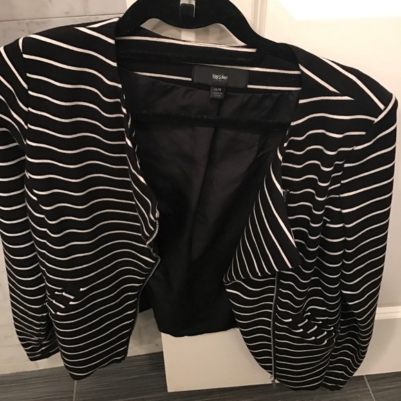 Black white striped jacket size xs - Picture 1 of 4