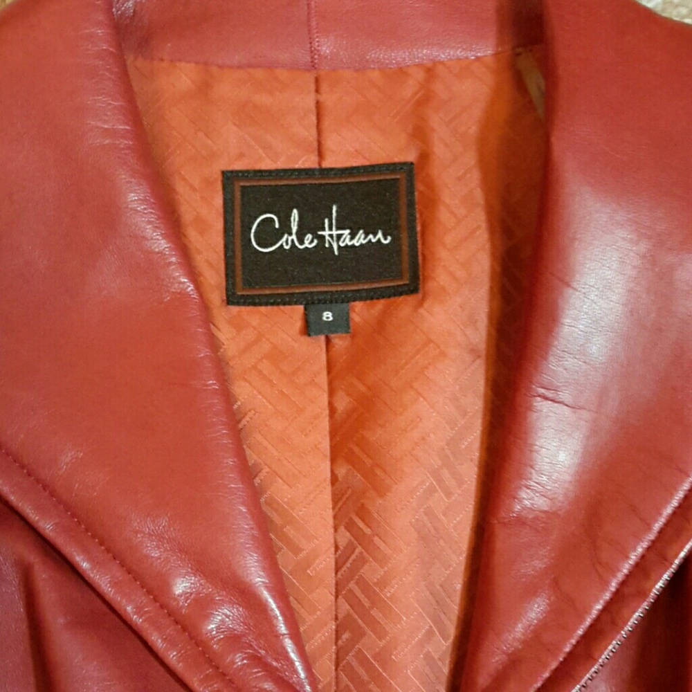 Leather Jacket by Cole Haan, size 6-8 - Picture 3 of 8