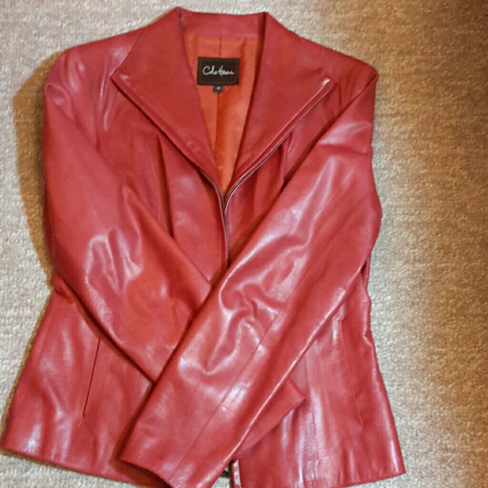 Leather Jacket by Cole Haan, size 6-8 - Picture 4 of 8
