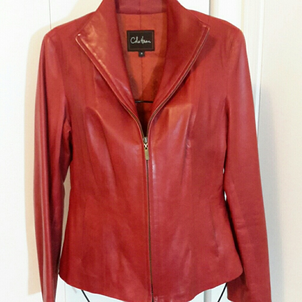 Leather Jacket by Cole Haan, size 6-8 - Picture 5 of 8