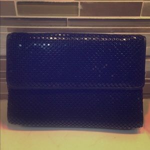 Vintage Whiting and Davis navy blue purse