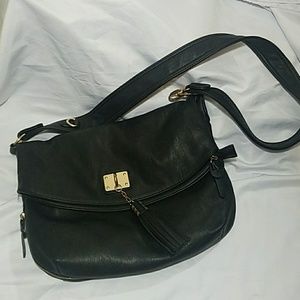 Aldo black Satchel with Tassel multi pockets