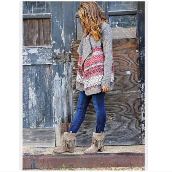 🎉LAST PAIR🎉Suede Knotted Fringe booties - Picture 6 of 7