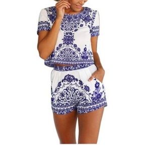 🔵🔵BLUE AND WHITE TWO PIECE 🔵🔵