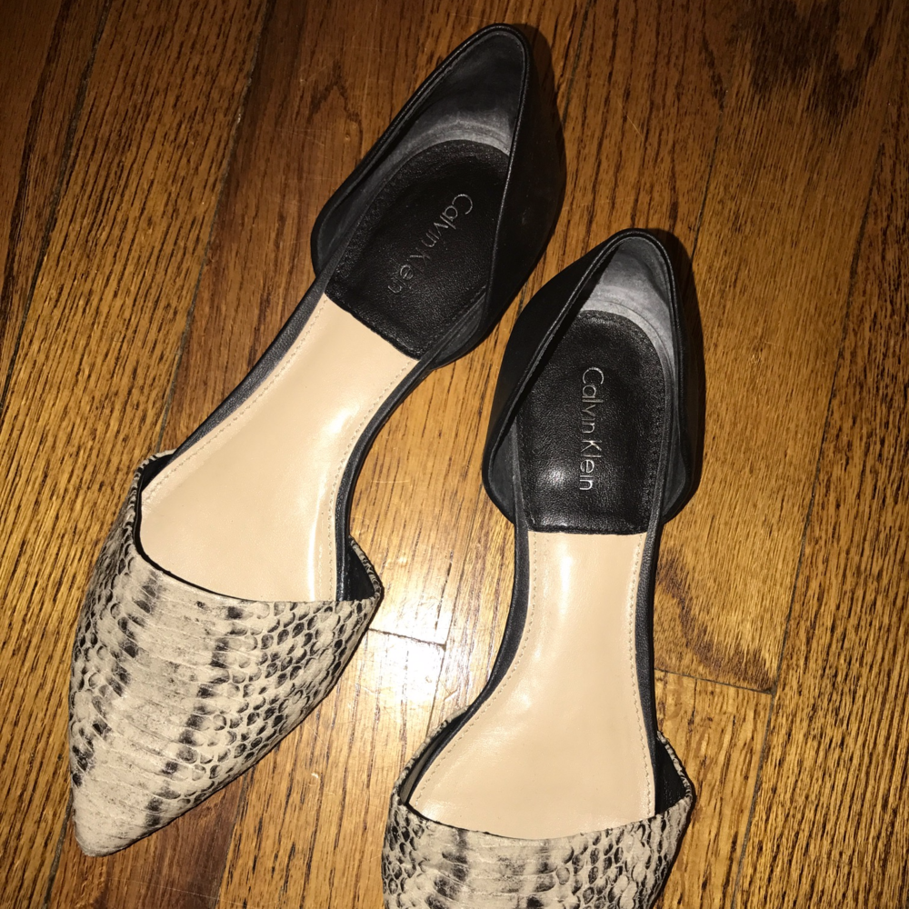 Calvin Klein Snakeskin Flats