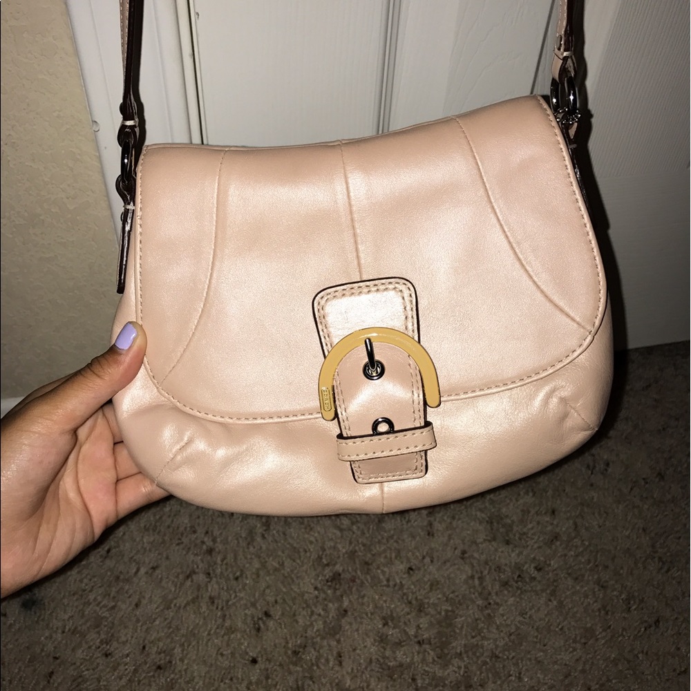 SHELL PINK COACH CROSSBODY BAG