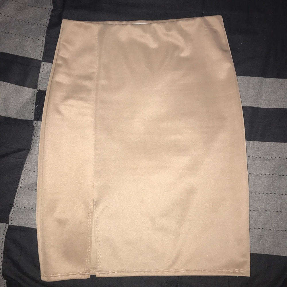 Beige Pencil Skirt