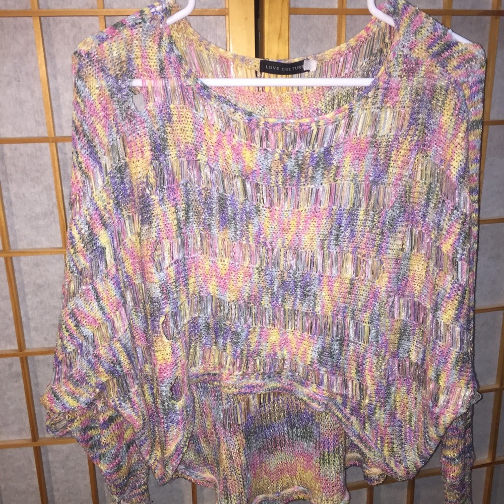BOGO FREE Multicolor Bright Crop Sweater