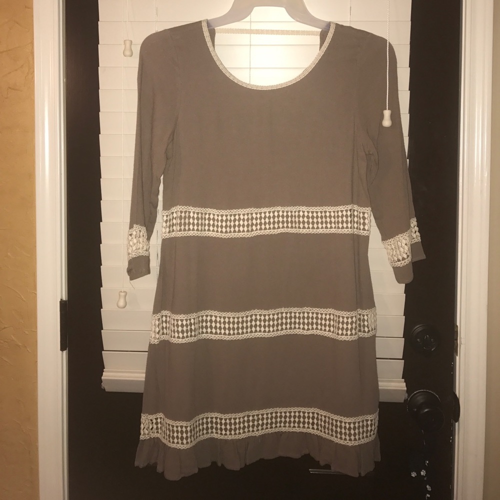 Brown and white dress