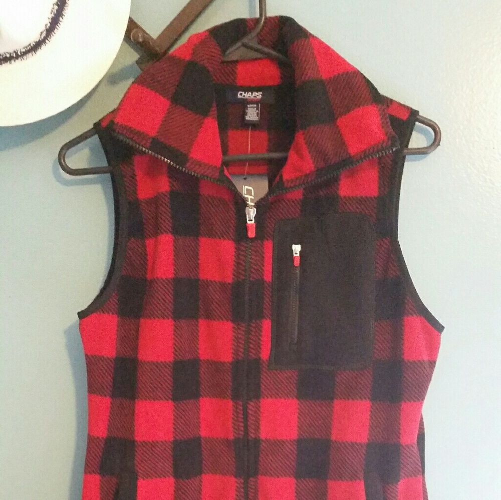 Chaps Fleece Zip up Vest