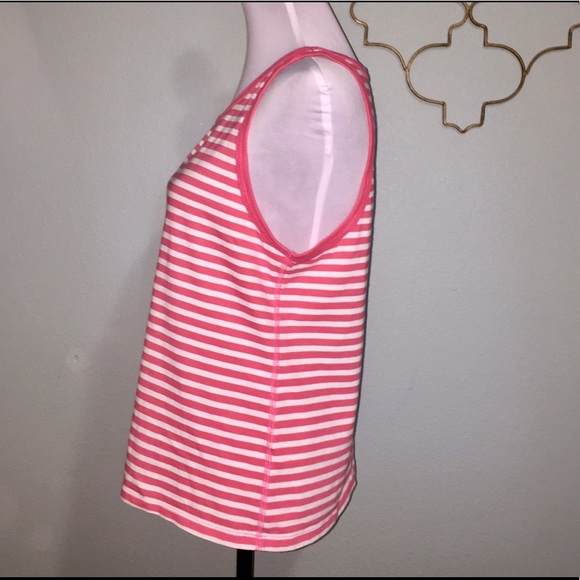 J. Crew coral & white stripe tank top - Picture 3 of 5