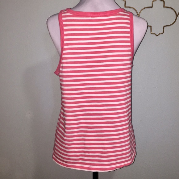 J. Crew coral & white stripe tank top - Picture 4 of 5