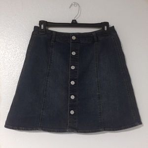 Barely Worn Mid Wash Button Up Denim Skirt