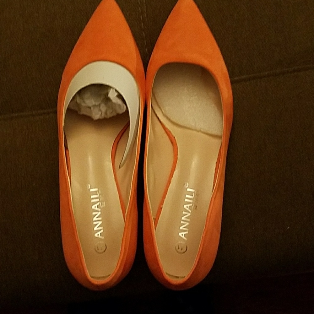Orange suede shoes