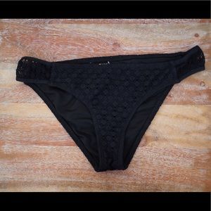 Black Roxy Crochet Swim Bottoms