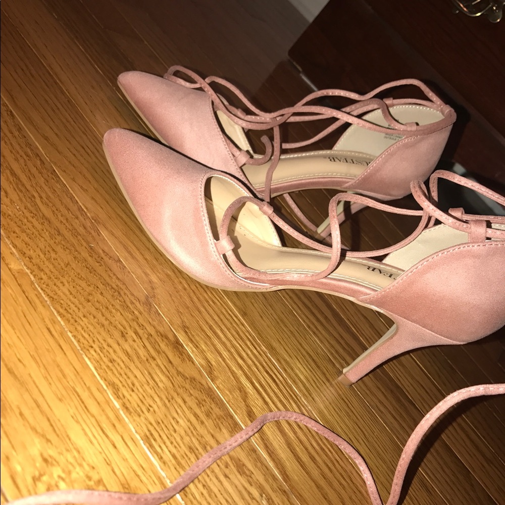 Rose suede heels
