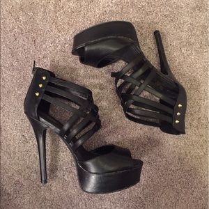 Charlotte Russe black studded heels