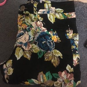 Floral print jeans