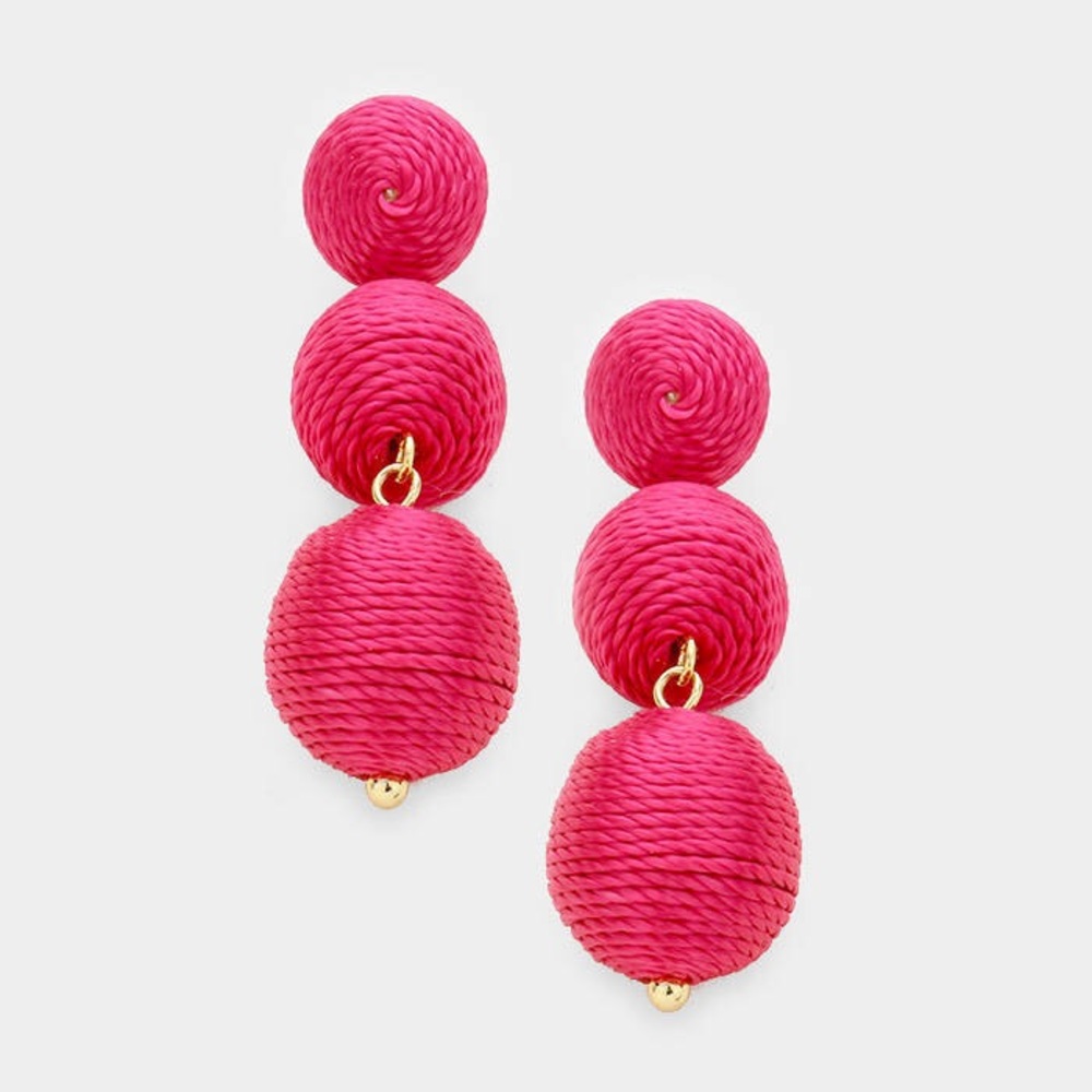 Pink Ball Dangle Earrings