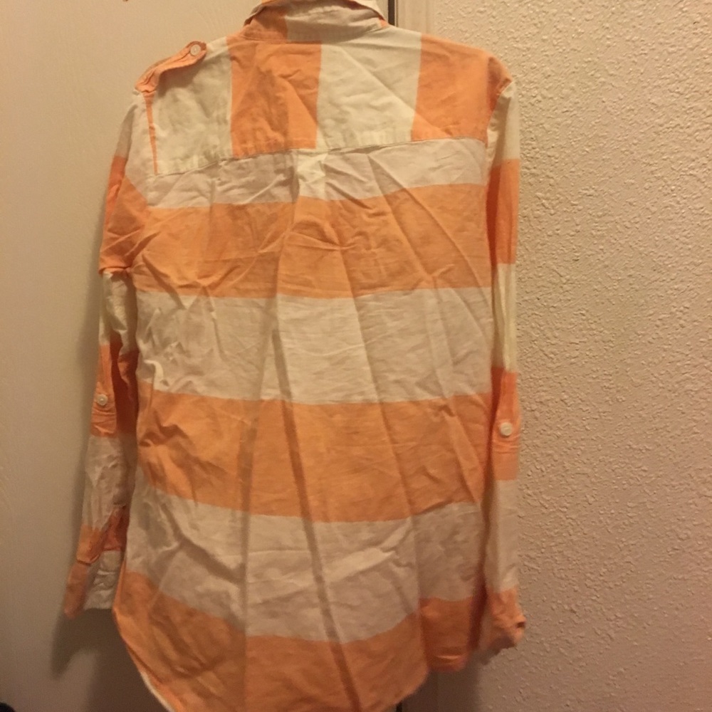 Button down orange striped shirt - Picture 2 of 2