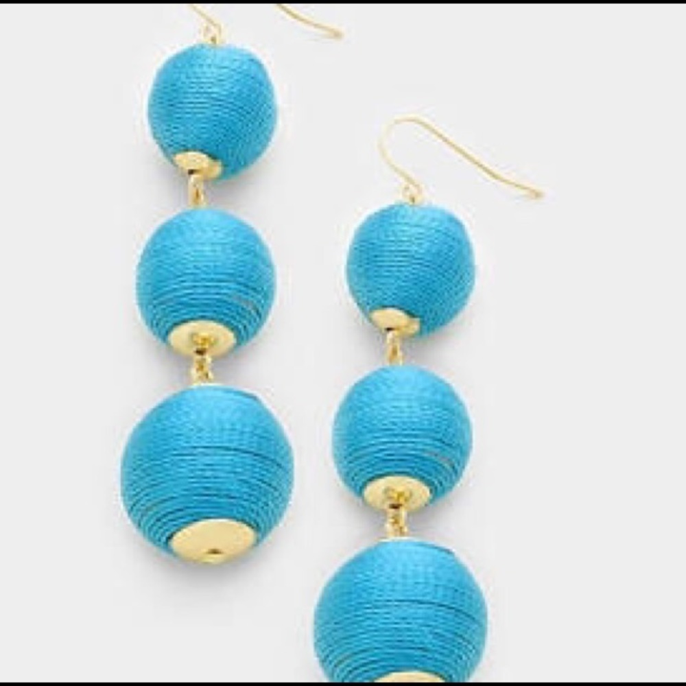 Turquoise Ball Dangle Earrings
