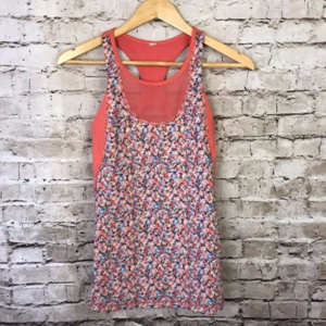 Women's Lululemon Mesh With Me Tank Floral Orange