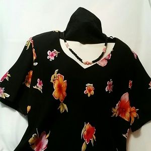 Ladies plus size layered floral dress