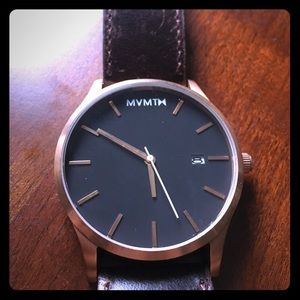 Men's MVMT Rose Gold & Brown w/ Leather Band