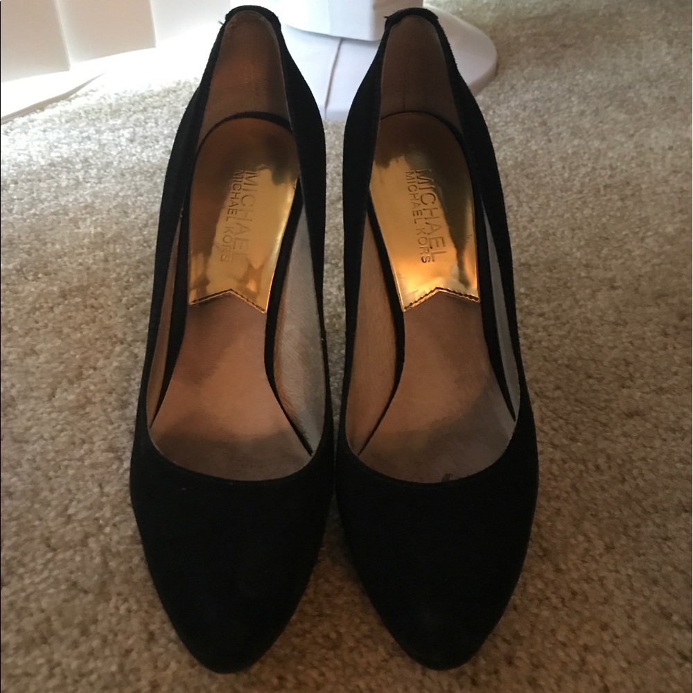 Michael Kors black suede heels, size 7