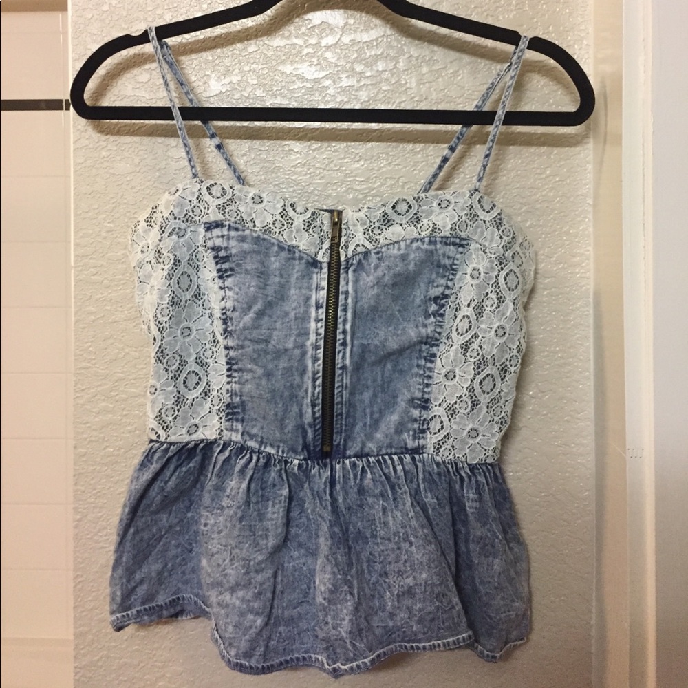LIKE NEW!!! PEPLUM Top with front zipper