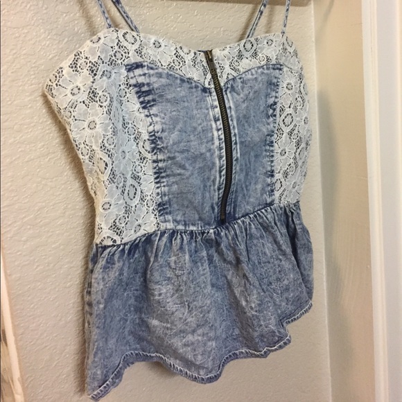 LIKE NEW!!! PEPLUM Top with front zipper - Picture 3 of 6