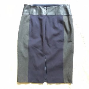 Express Tri-Color Pencil Skirt